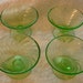 Green depression glass swirl bowls