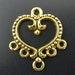 Gold Heart Connectors 19x21mm 8pcs - Ships IMMEDIATELY from California - GC16