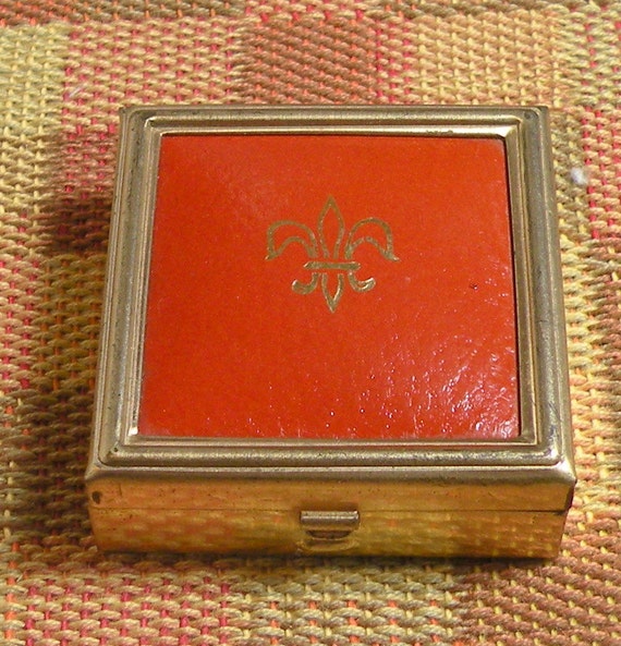 Pill Box Red Leather/Vinyl Condom Box by RosePetalResources