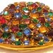 RESERVED Powder Compact Mirror Vintage Compact- Elgin American Jeweled