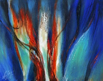 Original ABSTRACT Oil Painting ART Artwork from Artist
