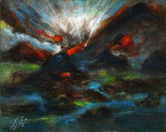 Original ABSTRACT Oil Painting ART Artwork from Artist