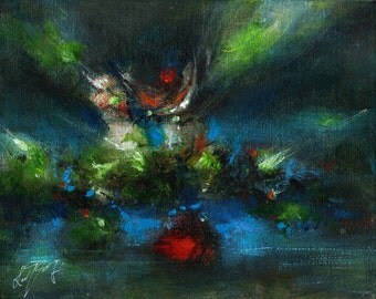 Original ABSTRACT Oil Painting ART Artwork from Artist