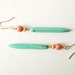 Turquoise Howlite Earrings : Howlite drop earrings with a Pop of Pink