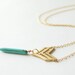 Turquoise Necklace : Chevron Turquoise Spike Necklace