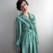 1970's Emerald Green Ruffled Dress