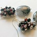 Dark as Night, Red as Blood, Black Rutilated Quartz and Garnet Cluster Earrings