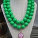 Green Bead Preppy Monogram Necklace