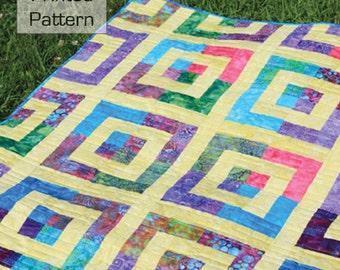 Cha Cha Cha 2-1/2" Strip Quilt Pattern - Multiple Sizes - Crib to King size - Printed Pattern