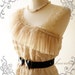 Amor Dress Vintage Inspired- Princessll- Beige One Shoulder Tulle Rice Textured Lace Dress