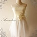 BIG SALE Amor Vintage Inspired- Angel Romance- White and Cream Ruffle Tulle Strapless Mini Dress for Wedding, Prom, Dinner, Party -XS-S-