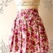 Princess SKIRT Floral Wonderland Pink Rose Vintage Flare Pleat Style Mini Skirt Mix and Match