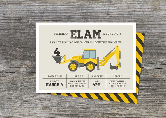 Construction Birthday Invitation Wording 4