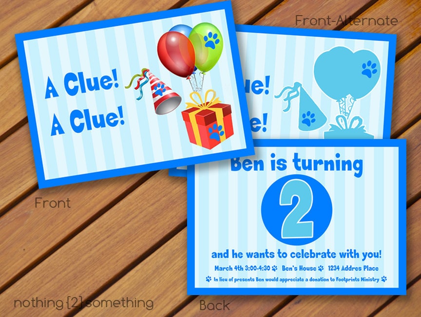 printable blues clues invitationbirthday invite