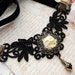 RESERVED FOR RHONA only. Venetian Lace Choker With Cat Cameo and Crystal Drop