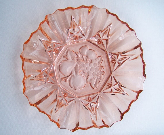 Pink Depression Glass Candy Dish Vintage 1930s 