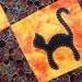 SALE Halloween Patchwork Quilt, Rainbow Cobweb and Orange Batik by PingWynny