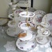 ETAGERE - 4 Tiers of Roses: Tea / Cupcake / Praline / Jewelry Stand - 1920s-70s Vintage German China - White - Wedding Shower / Tea Party
