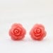 Pink Coral Rose Studs