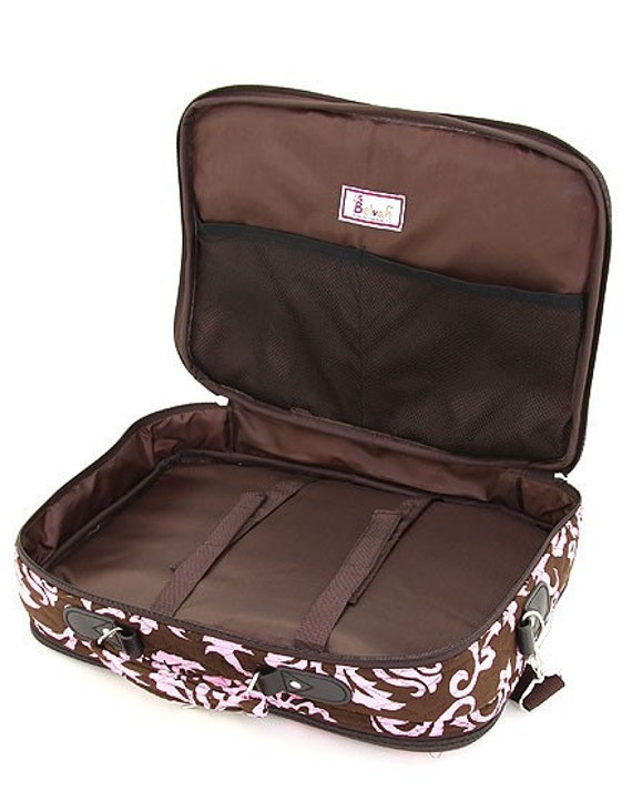 Monogrammed Laptop Case Briefcase Personalized Damask