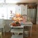 vintage Chippy painted shabby chic white and rusty serving cart with castors