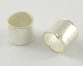 50 Pcs - Silver Color Crimp Beads