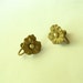 Vintage Faux Pearl Pansy Johnny Jump Up Gold Clip On Earrings