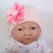 Newborn Hospital Hat Hot Pink Satin Flower