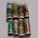 Paper Bead Canceled Postage Stamps " Shades of Turquoise and Brown "