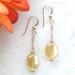 Murano Italian Venetian Glass Gold Twist Dangle Earrings, Venetian Gold Filled Jewelry
