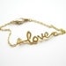 LOVE Bracelet. Matte Gold Lettering with Clear Crystal Stones. Simple Modern Jewelry by smalbluethings