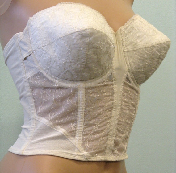 1950s Strapless Longline Bra 50s Bustier Playtex 36c 9871