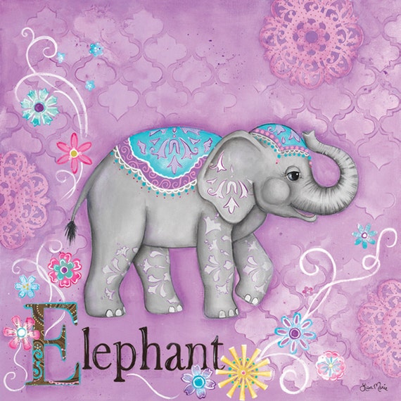  Elephant  Wall Art  Childrens Wall Art  Moroccan Art  