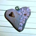 Polymer clay heart charm or pendant - Purple Passion