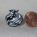 Black & White Turned Miniature Polymer Clay Vase