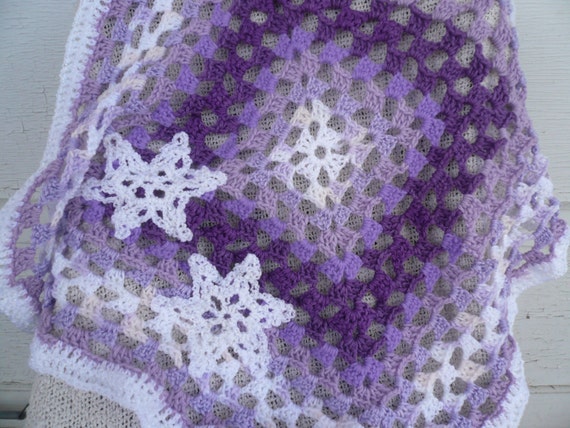 pattern granny lovey crochet square lavender, granny square, purple, snowflake blanket white, crochet,