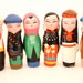6 Clay figurines in ethnic costumes - altered art, art doll, assemblage