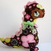 Girly Chocolate Brown and Pink Dinosaur