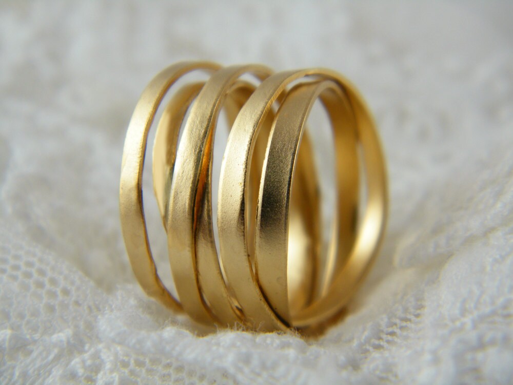 Wrapped ring gold handmade ring alternative wedding ring