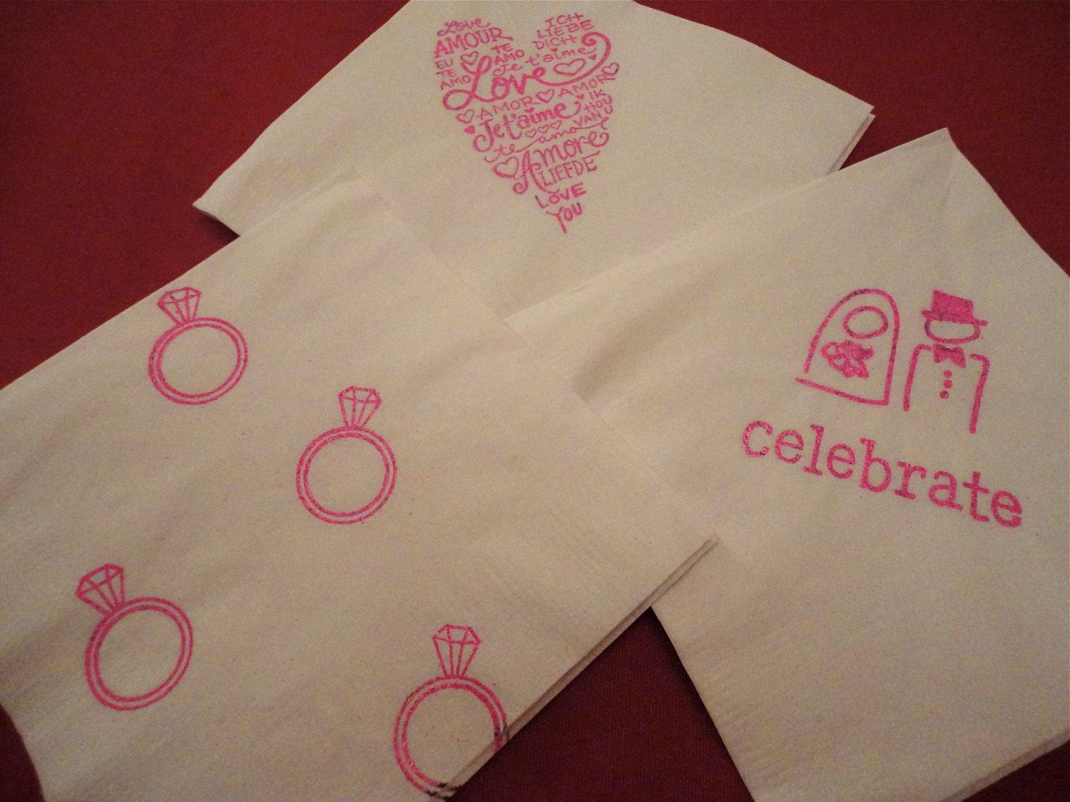 Pink Variety Bridal Shower Wedding Napkins