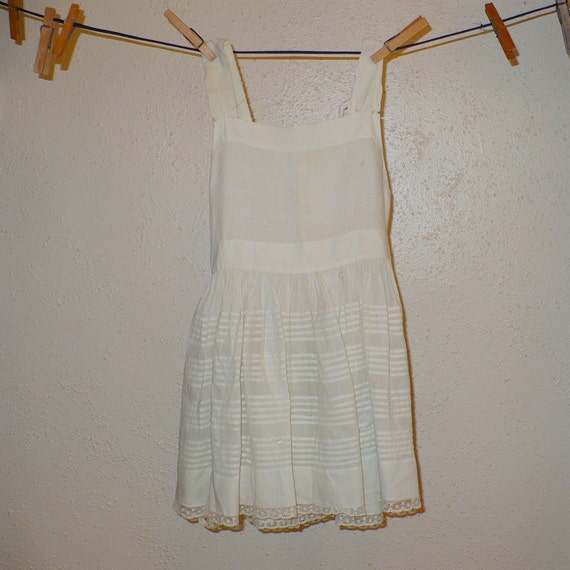 Edwardian Girls White Jumper Dress Pinafor by VintageGypsyGoods