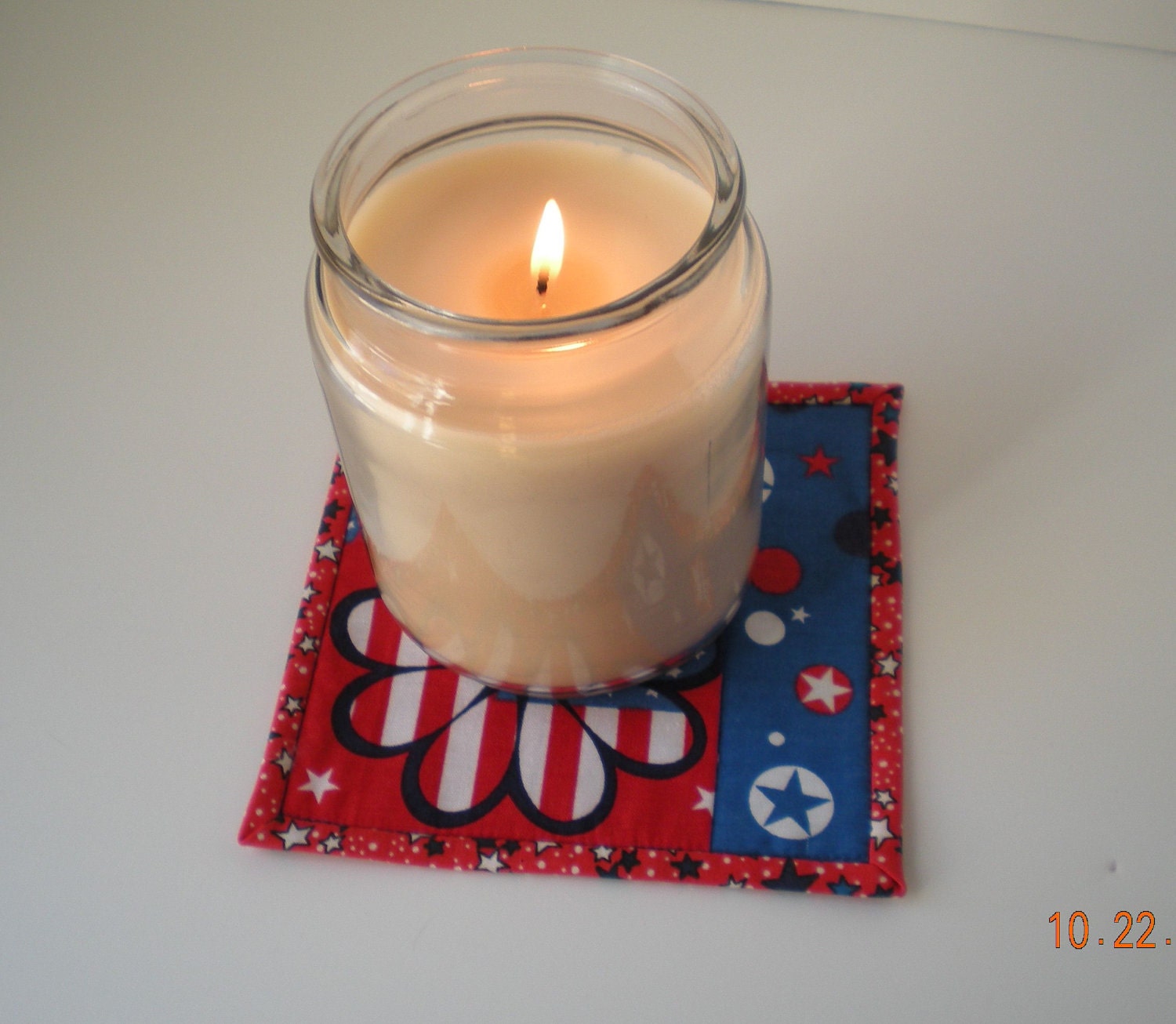 Candle Coasters set of 2 large by AkitaMomStudios on Etsy