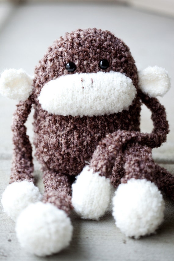 knit monkey stuffed animal