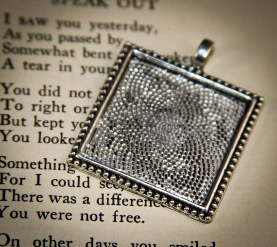 1 inch Square setting for Pendant necklace settings DIY