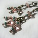 SALE - Pastel cluster glass earrings, blue and pink with antiqued bronze