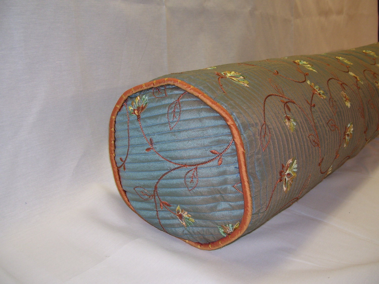 large bolster pillow smokey iridescent blue/copper by addapillow