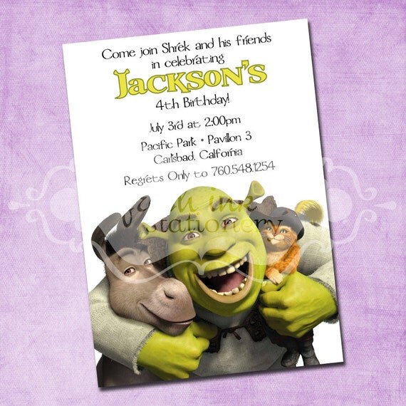 Shrek Birthday Invitations 8