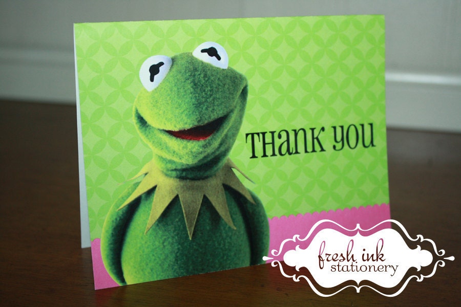 Kermit the Frog Folded Thank You Card