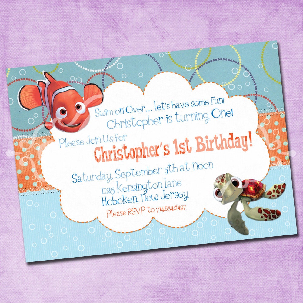 Personalized Finding Nemo Invitations 7