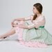 Pink and Mint Green Empire Waist Dress & Blouse, Sweet Lolita Inspired, with Stripes and Polka Dots